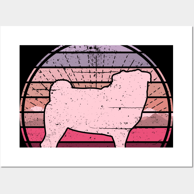 Pink Pug Sunset Wall Art by Nerd_art